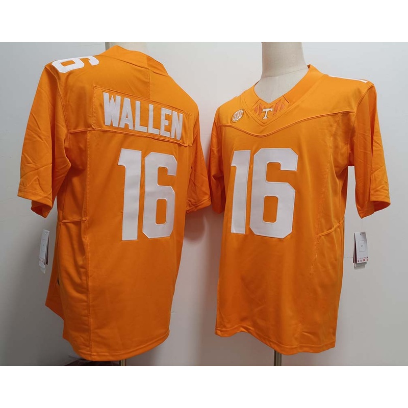T.Volunteers #16 Morgan Wallen Yellow FUSE Stitched American College Jerseys