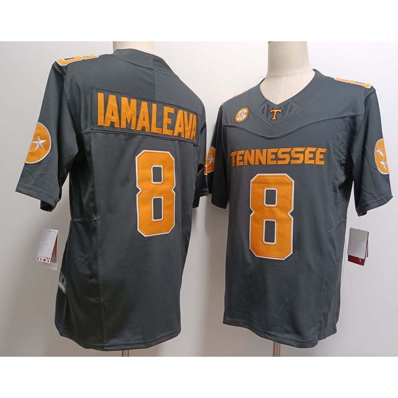 T.Volunteers #8 Nico Iamaleava Grey FUSE Stitched American College Jerseys