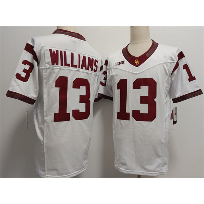 U.Trojans #13 Caleb Williams 2024 F.U.S.E. White Stitched American College Jerseys