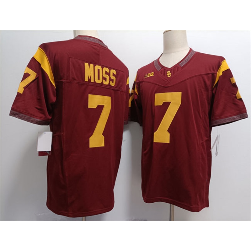 U.Trojans #7 Miller Moss 2023 F.U.S.E. Red Stitched American College Jerseys