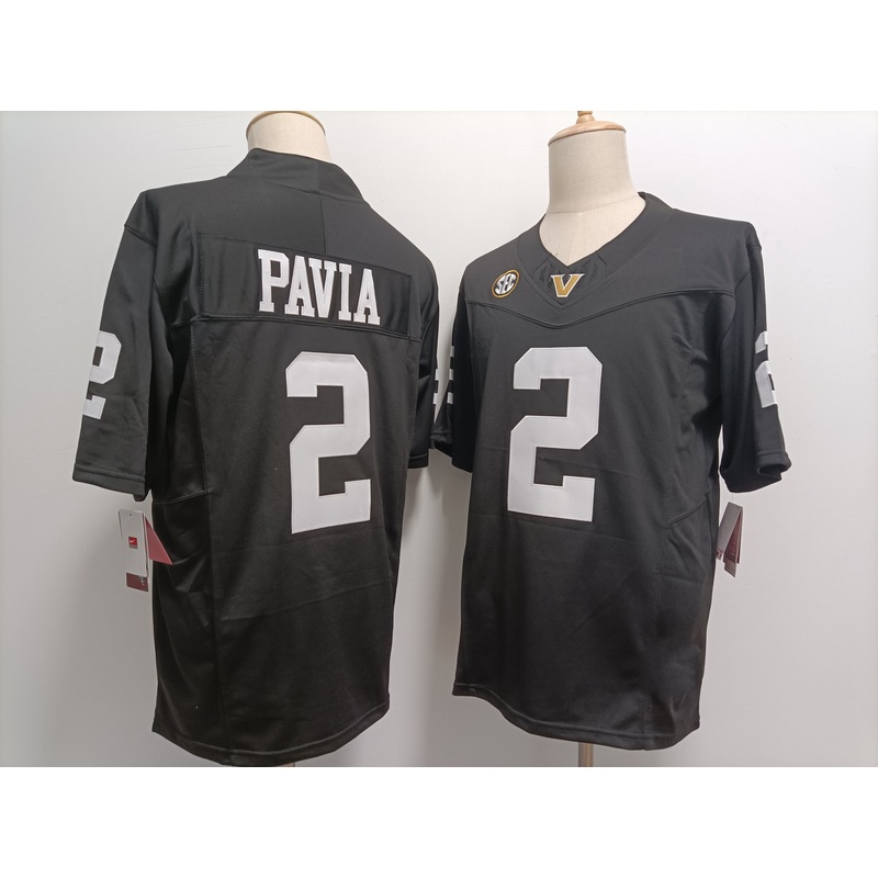 V.Commodores #2 Diego Pavia Black FUSE Football Stitched American College Jerseys
