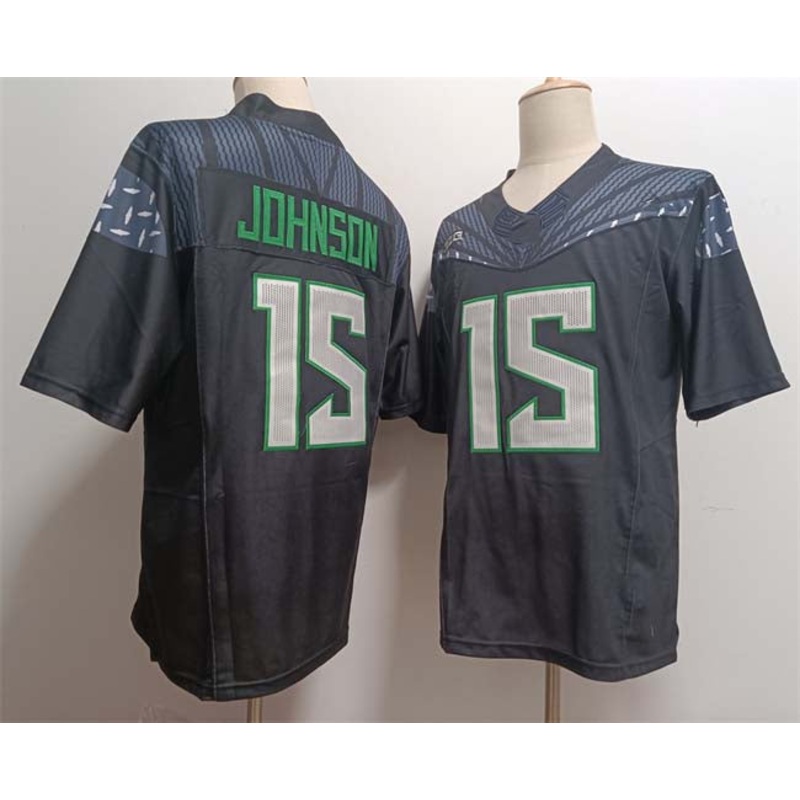 O.Ducks #15 Tez Johnson Black 2024 F.U.S.E. Stitched American College Jerseys