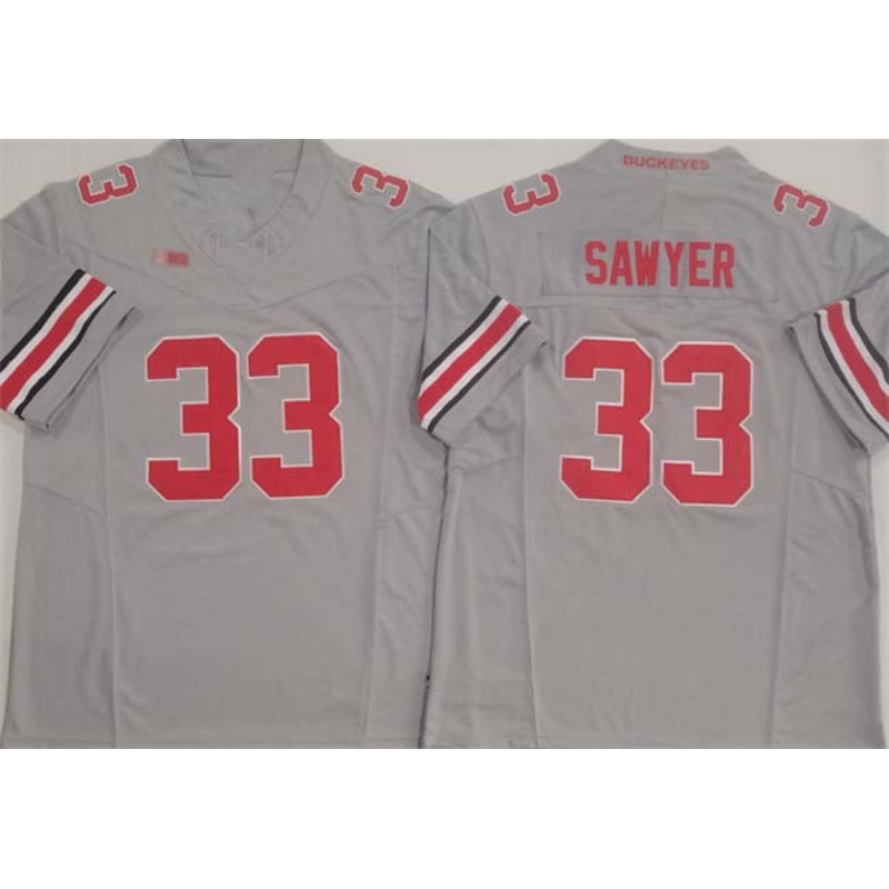 O.State Buckeyes #33 Jack Sawyer Grey F.U.S.E. Limited Stitched Football American College Jerseys