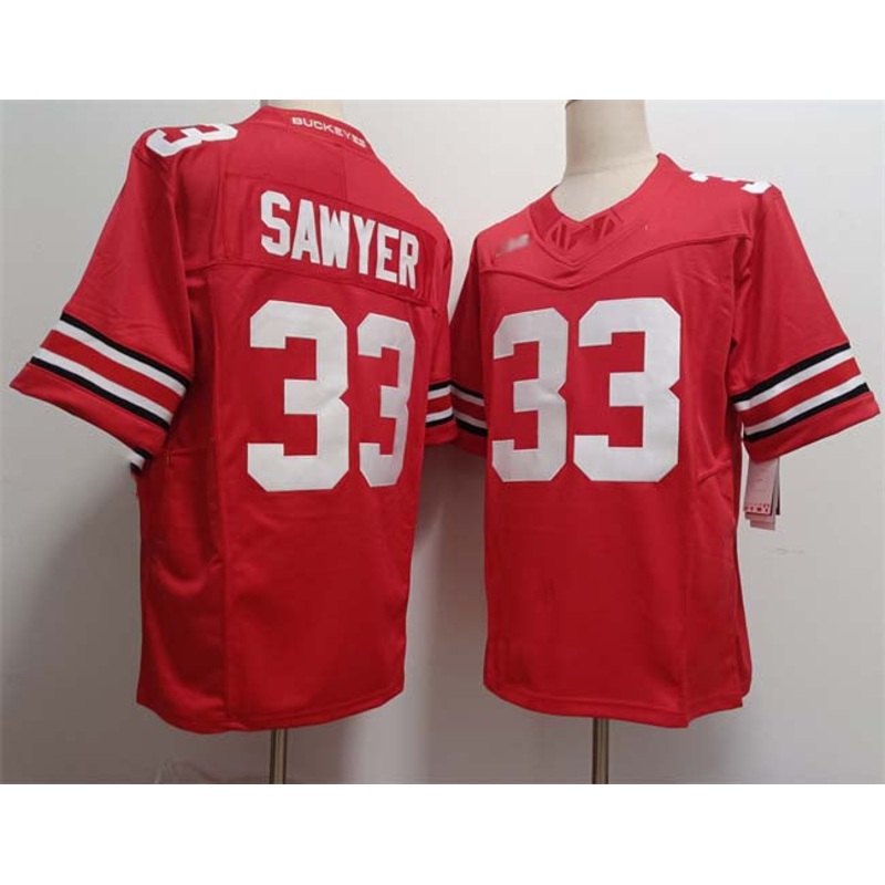O.State Buckeyes #33 Jack Sawyer Red 2025 F.U.S.E. Limited Stitched Football American College Jerseys