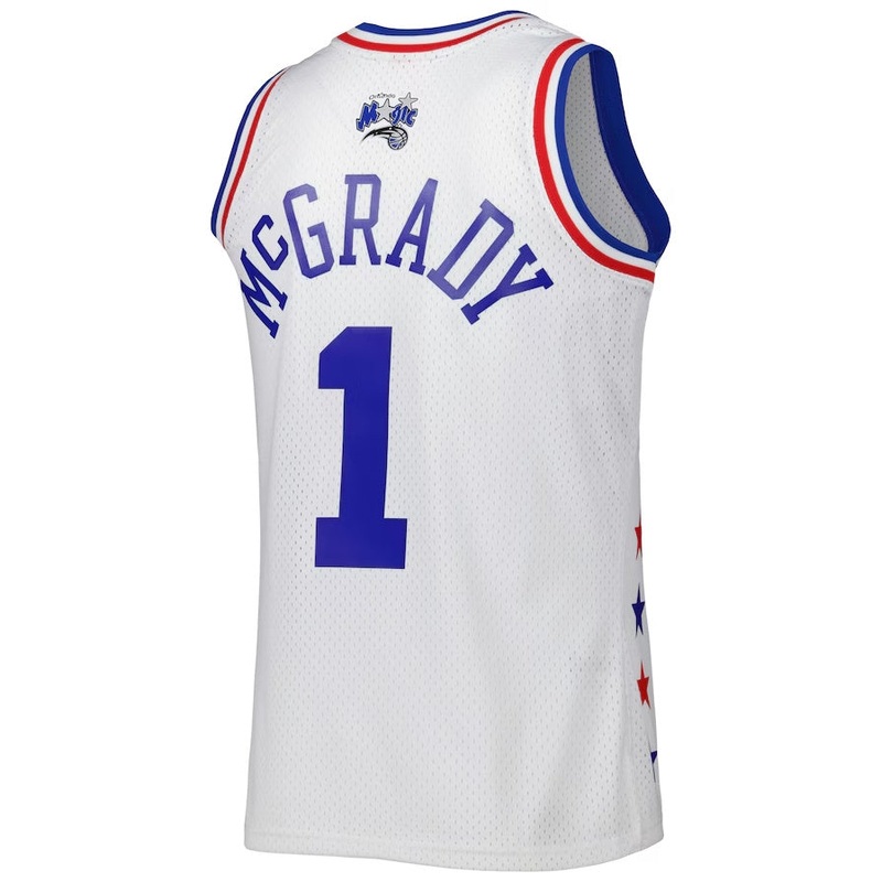E.Conference #1 Tracy McGrady Mitchell & Ness 2003 All Star Game Swingman Jersey – White American Basketball Jersey