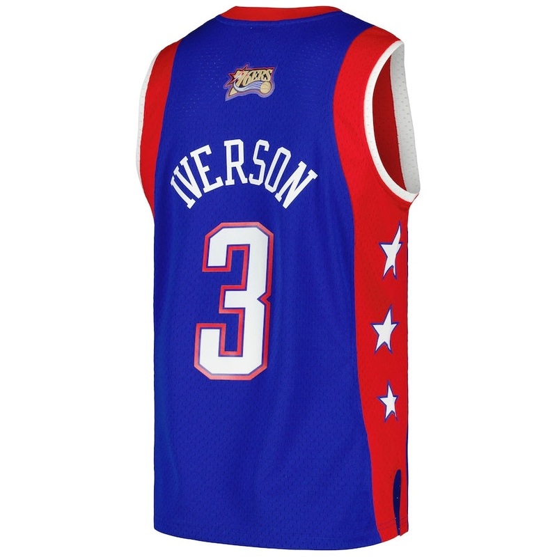E.Conference #3 Allen Iverson Mitchell & Ness Hardwood Classics 2004 All-Star Game Swingman Throwback Jersey – Royal American Basketball Jersey