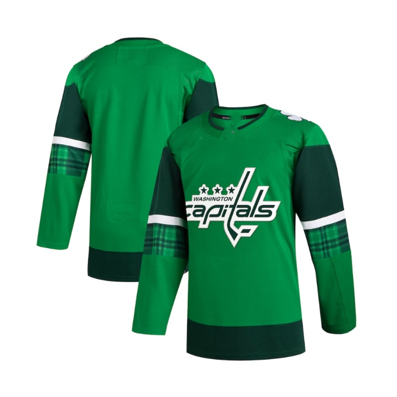 W.Capitals 2023 St. Patrick’s Day Primegreen Authentic Jersey – Kelly Green Stitched American Hockey Jerseys