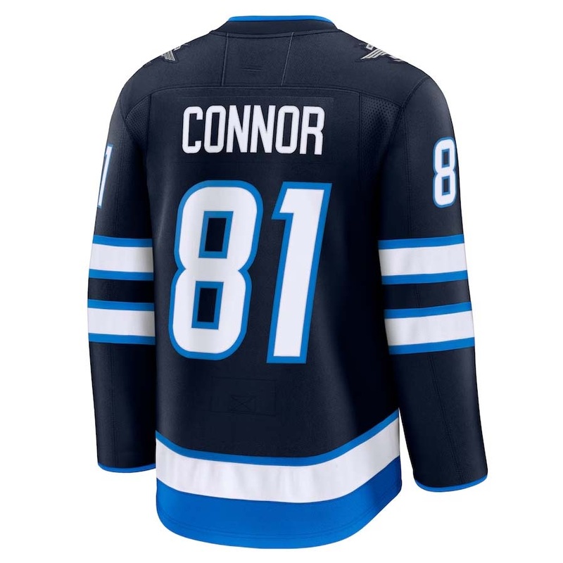 W.Jets #81 Kyle Connor Fanatics Home Premium Jersey – Navy Stitched American Hockey Jerseys