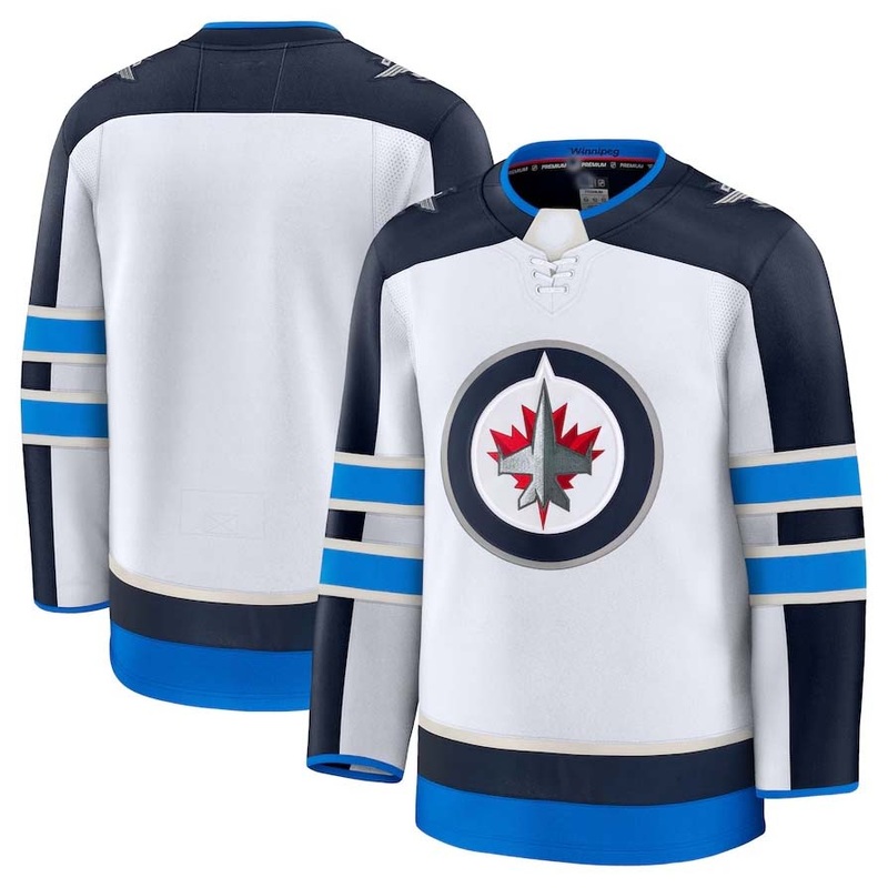W.Jets Fanatics Away Premium Jersey – White Stitched American Hockey Jerseys