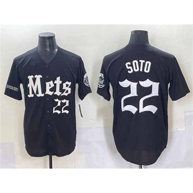 New York Mets #22 Juan Soto Black ‘Gotham Gothic Edition’ Vapor Premier Limited Stitched Baseball Jersey