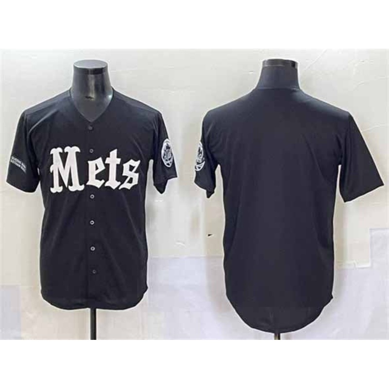 New York Mets Blank Black ‘Gotham Gothic Edition’ Vapor Premier Limited Stitched Baseball Jersey