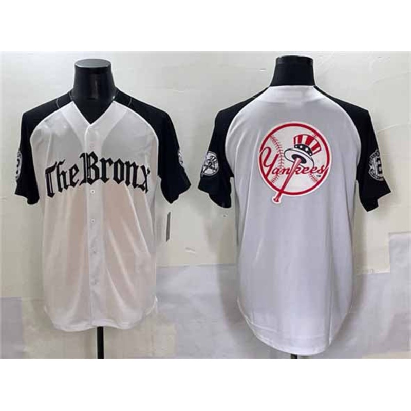 New York Yankees Team Big Logo White Black ‘Gothic Legacy Edition’ Vapor Premier Limited Stitched Baseball Jersey