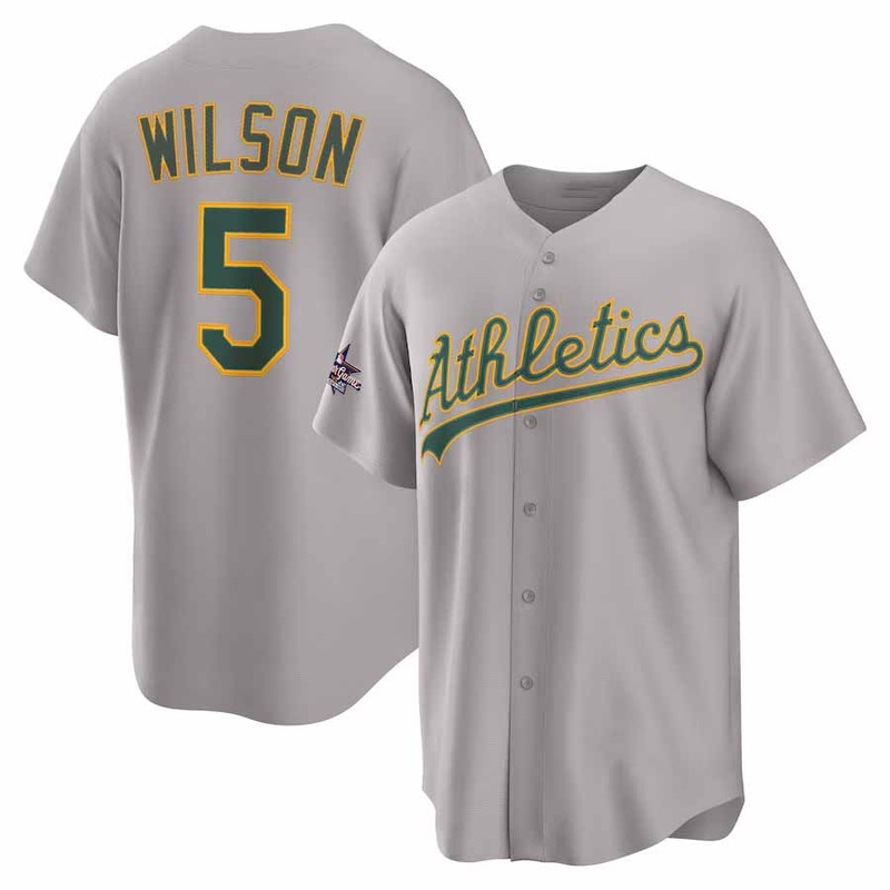 Oakland Athletics #5 Jacob Wilson 2025 All-Star Game Road Replica Player Jersey – Gray Stitched Baseball Jersey