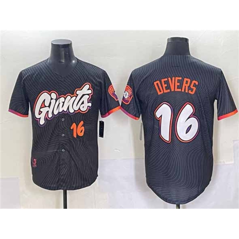 San Francisco Giants #16 Rafael Devers Anthracite 2025 City Connect Limited Stitched Baseball Jersey