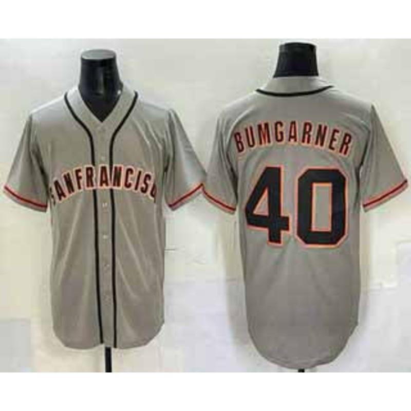 San Francisco Giants #40 Madison Bumgarner Grey Cool Base Stitched Stitched Baseball Jersey