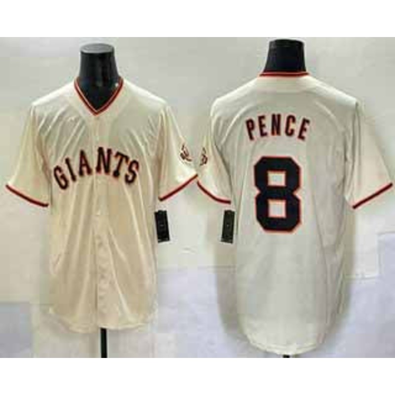 San Francisco Giants #8 Hunter Pence Cream Limited Stitched Baseball Jersey