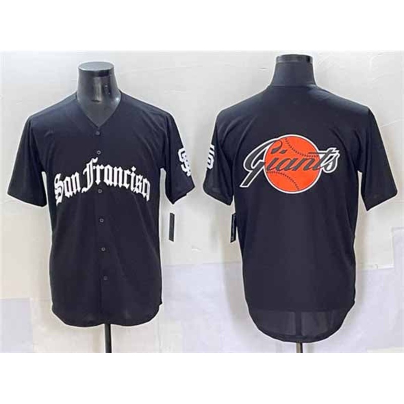 San Francisco Giants Team Big Logo Black ‘Gothic Fog Edition’ Vapor Premier Limited Stitched Baseball Jersey