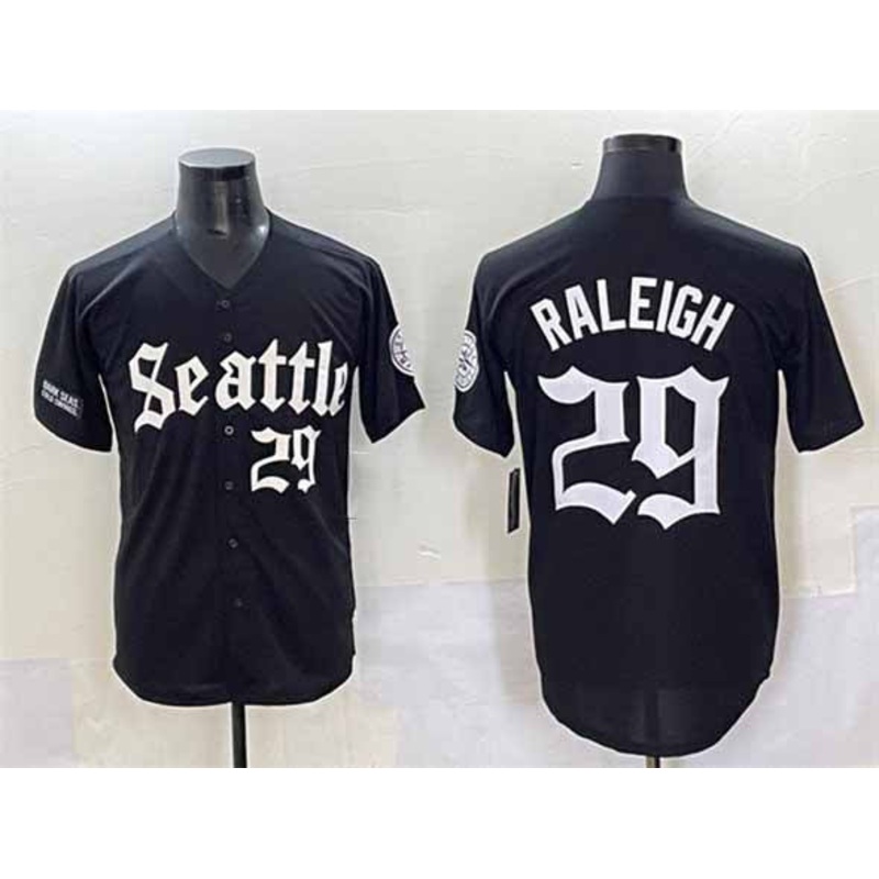Seattle Mariners #29 Cal Raleigh Black ‘Deep Sea Gothic Edition’ Vapor Premier Limited Stitched Baseball Jersey