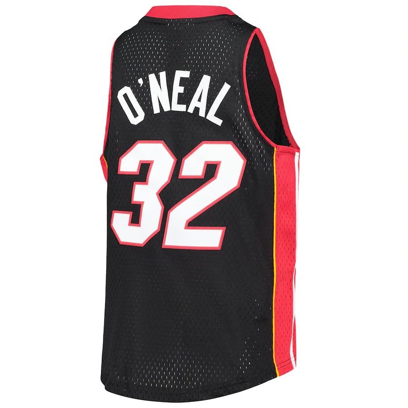 M.Heat #32 Shaquille O’Neal Mitchell & Ness Big & Tall 2005-06 Hardwood Classics Swingman Jersey Black Stitched American Basketball Jersey