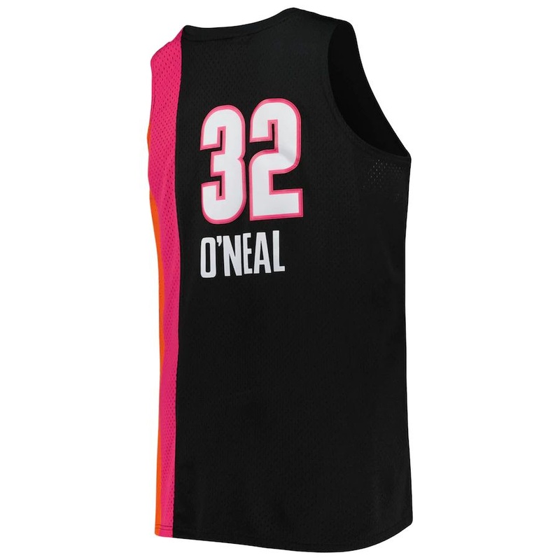 M.Heat #32 Shaquille O’Neal Mitchell & Ness Big & Tall Hardwood Classics 2005-06 Swingman Jersey Black Stitched American Basketball Jersey