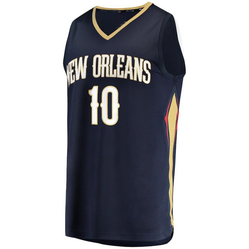 NO.Pelicans #10 Jaxson Hayes Fanatics Branded  Fast Break Replica Jersey Navy Icon Edition Stitched American Basketball Jersey