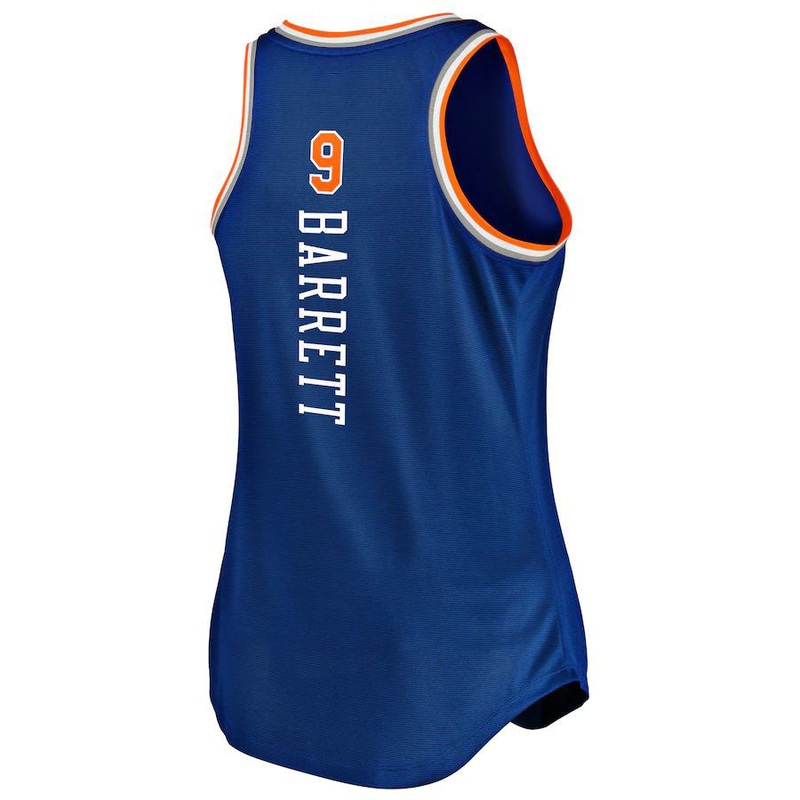 NY.Knicks #9 RJ Barrett Fanatics Branded Women’s 2019-20 Fast Break Team Tank Jersey Blue  Icon Edition Stitched American Basketball Jersey