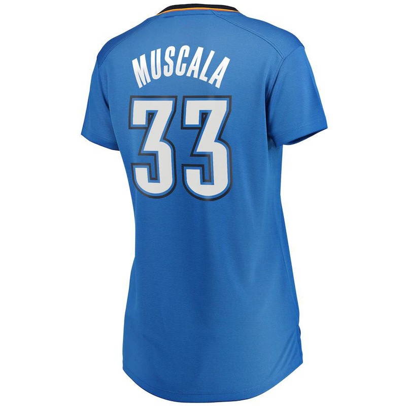OC.Thunder #33 Mike Muscala Fanatics Branded Women’s Fast Break Replica Jersey Blue Icon Edition Stitched American Basketball Jersey