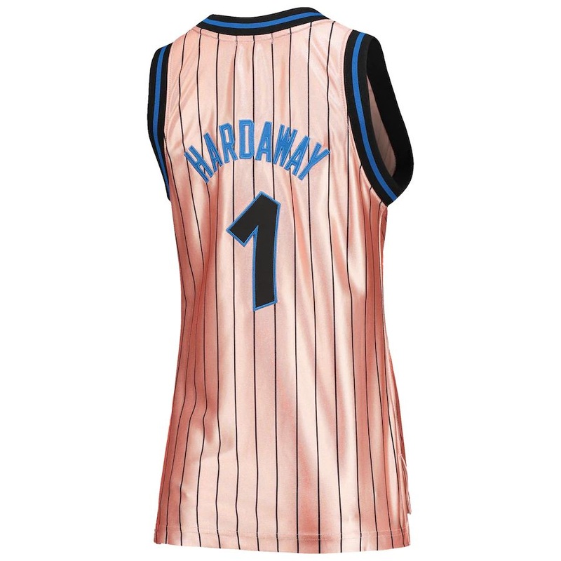 O.Magic #1 Penny Hardaway Mitchell & Ness Women’s 75th Anniversary Rose Gold 1993 Swingman Jersey Pink Stitched American Basketball Jersey