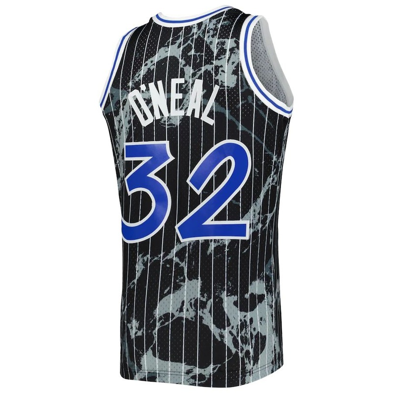O.Magic #32 Shaquille O’Neal Mitchell & Ness 1994-95 Hardwood Classics Marble Swingman Jersey Black Stitched American Basketball Jersey