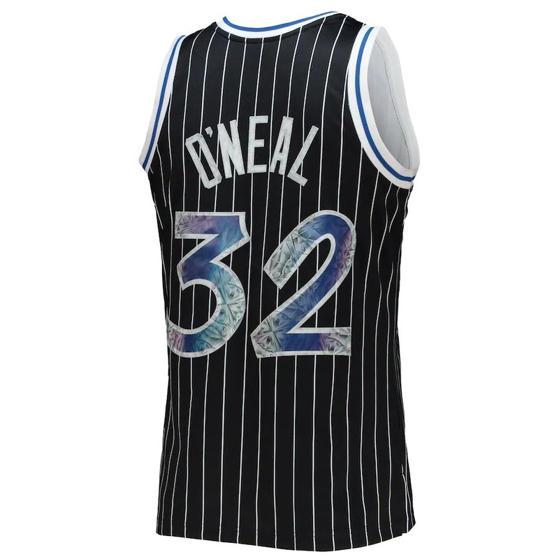 O.Magic #32 Shaquille O’Neal Mitchell & Ness 1996-97 Hardwood Classics 75th Anniversary Diamond Swingman Jersey Black Stitched American Basketball Jersey