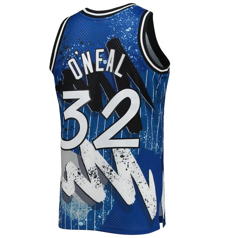 O.Magic #32 Shaquille O’Neal Mitchell & Ness Hardwood Classics 1994-95 Hyper Hoops Swingman Jersey Blue Stitched American Basketball Jersey