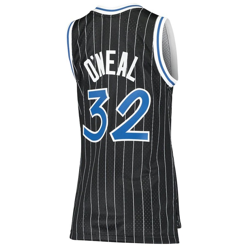 O.Magic #32 Shaquille O’Neal Mitchell & Ness Women’s 1995-96 Hardwood Classics Swingman Jersey Black Stitched American Basketball Jersey
