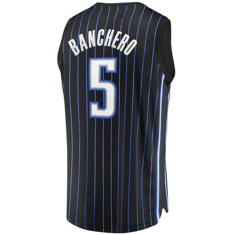 O.Magic #5 Paolo Banchero Fanatics Branded 2022  Draft First Round Pick Fast Break Replica Player Jersey Icon Edition Black Stitched American Basketball Jersey