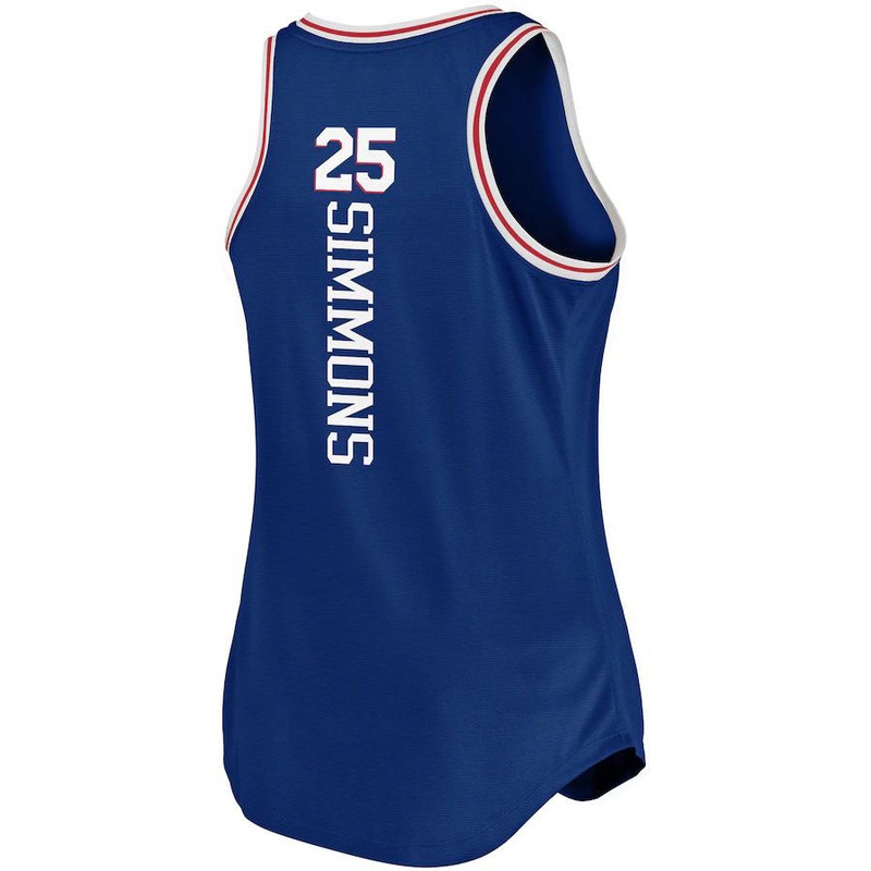 PH.76ers #25 Ben Simmons Fanatics Branded Women’s 2019-20 Fast Break Team Tank Jersey Icon Edition Royal Stitched American Basketball Jersey