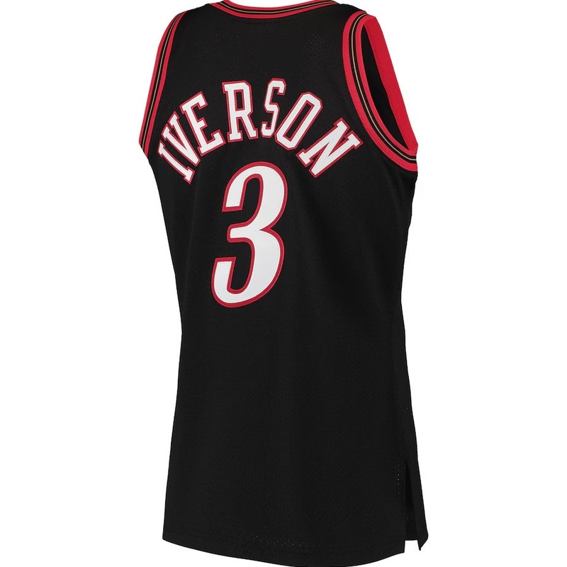 PH.76ers #3 Allen Iverson Mitchell & Ness 1997-98 Hardwood Classics Authentic Jersey – Black Stitched American Basketball Jersey