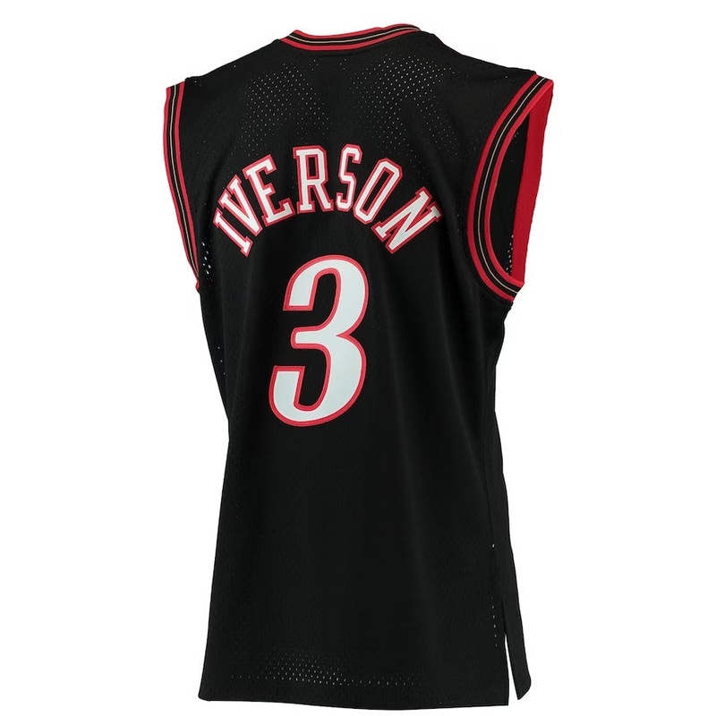 PH.76ers #3 Allen Iverson Mitchell & Ness 2000-01 Hardwood Classics Swingman Jersey – Black Stitched American Basketball Jersey
