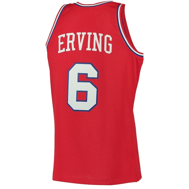 PH.76ers #6 Julius Erving Mitchell & Ness Hardwood Classics Swingman Jersey – Red Stitched American Basketball Jersey