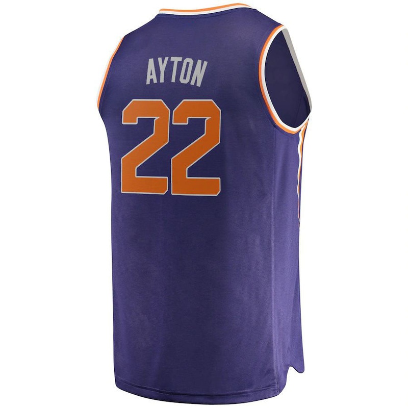 P.Suns #22 DeAndre Ayton Fanatics Branded  Fast Break Replica Jersey Icon Edition Purple Stitched American Basketball Jersey