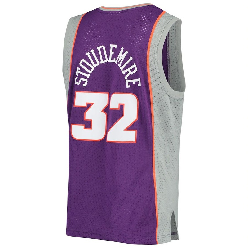 P.Suns #32 Amar’e Stoudemire Mitchell & Ness 2002-2003 Authentic Hardwood Classics Swingman Jersey Purple Stitched American Basketball Jersey