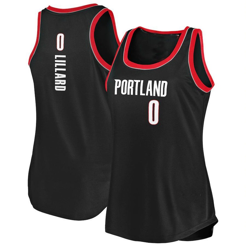 P.Trail Blazers #0 Damian Lillard Fanatics Branded Women’s 2020-21 Fast Break Tank Jersey Icon Edition Black Stitched American Basketball Jersey