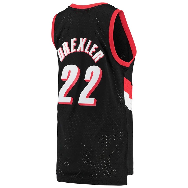 P.Trail Blazers #22 Clyde Drexler Mitchell & Ness Women’s 1991-92 Hardwood Classics Swingman Jersey Icon Edition Black Stitched American Basketball Jersey
