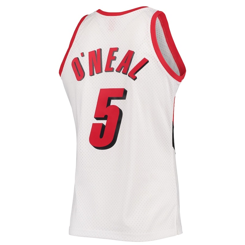 P.Trail Blazers #5 Jermaine O’Neal Mitchell & Ness 1996-97 Hardwood Classics Swingman Jersey White Stitched American Basketball Jersey