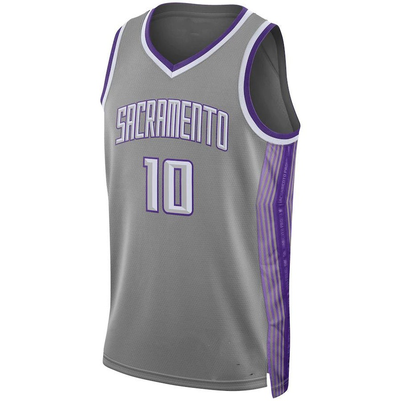 S.Kings #10 Domantas Sabonis Unisex  Swingman Jersey City Edition Anthracite Stitched American Basketball Jersey
