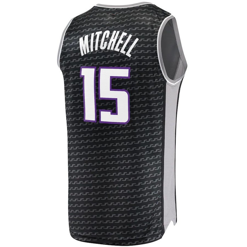 S.Kings #15 Davion Mitchell  Fanatics Branded  Fast Break Replica Jersey Statement Edition Black Stitched American Basketball Jersey