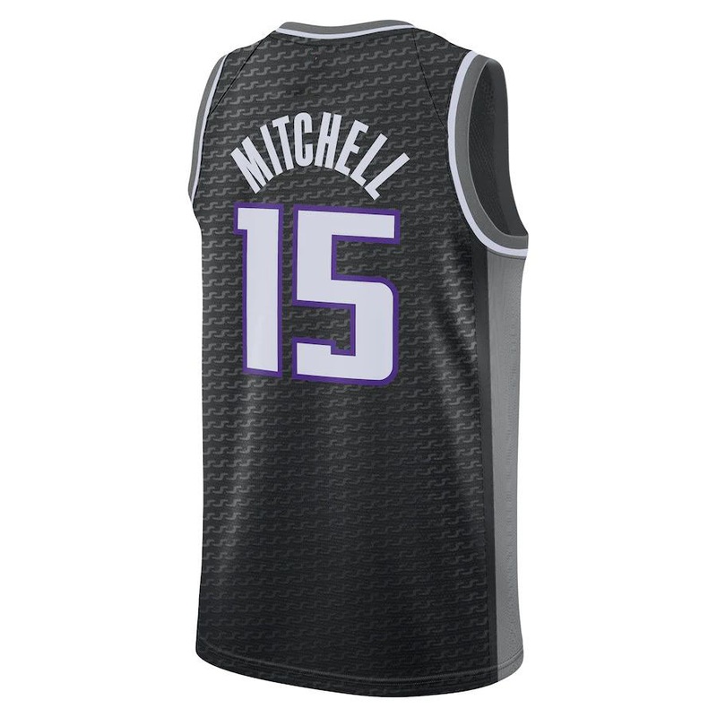 S.Kings #15 Davion Mitchell Jordan Brand 2022-23 Statement Edition Swingman Jersey Black Stitched American Basketball Jersey
