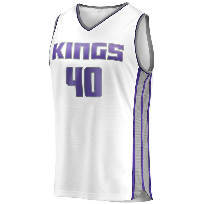 S.Kings #40 Harrison Barnes Fanatics Branded Fast Break Player Replica Jersey Association Edition White Stitched American Basketball Jersey