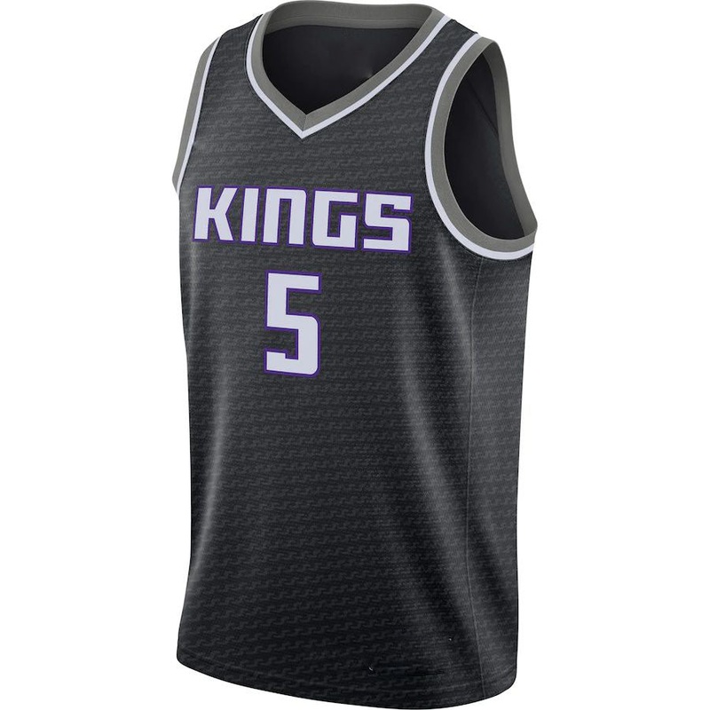 S.Kings #5 De’Aaron Fox Jordan Brand  Swingman Jersey Statement Edition Black Statement Edition Stitched American Basketball Jersey