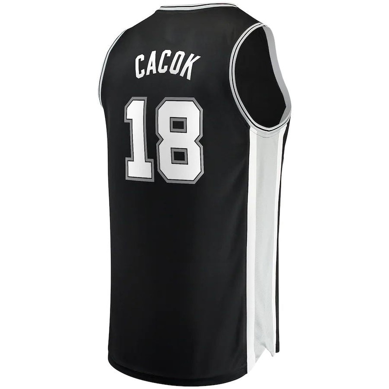 S.Antonio Spurs #18 Devontae Cacok Fanatics Branded  2021-22 Fast Break Replica Jersey  Icon Edition Black Stitched American Basketball Jersey