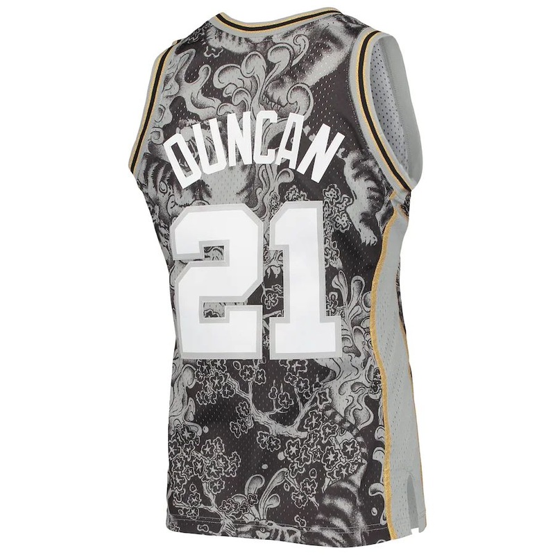 S.Antonio Spurs #21 Tim Duncan Mitchell & Ness Hardwood Classics 1998-99 Lunar New Year Swingman Jersey Black Stitched American Basketball Jersey