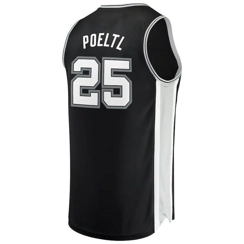 S.Antonio Spurs #25 Jakob Poeltl Fanatics Branded Fast Break Replica Jersey Icon Edition Black Stitched American Basketball Jersey